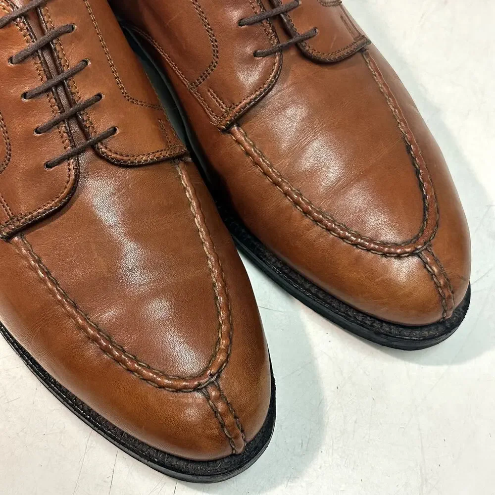 VERY GOOD Alden 962 Norwegian Front Blucher Burnished Tan Calf NST 10.5 Wide E